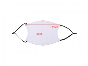 Sublimation Adult Face Mask (Full White) with Black Strap